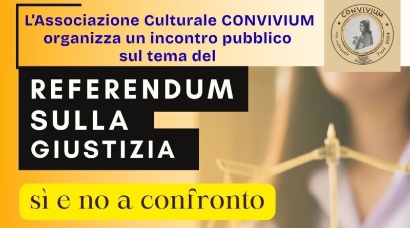 Referendum sulla Giustizia, incontro pubblico a Turi