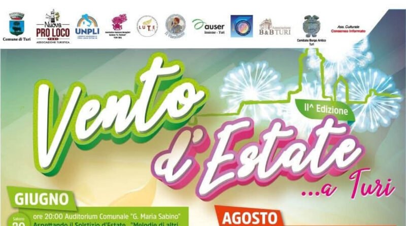 “Vento d’Estate 2026”: a Turi un cartellone ricco di cultura, musica, tradizioni e socialità